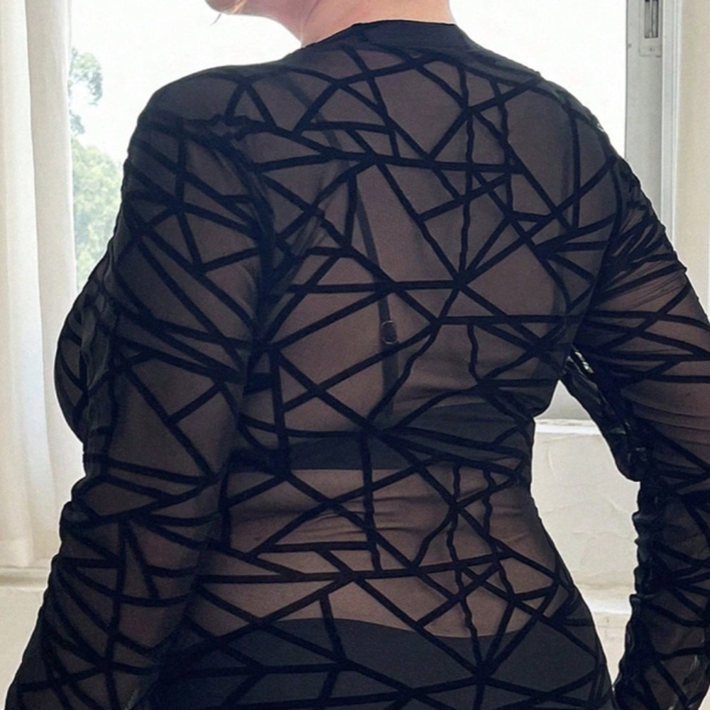 Sheer mesh bodysuit
